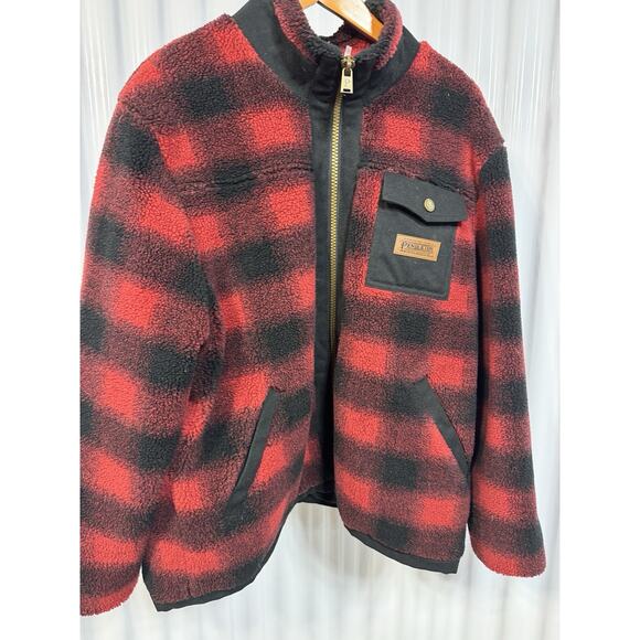 Pendleton Vintage Camas Red Buffalo Plaid Fleece Field Jacket XL - Picture 1 of 6